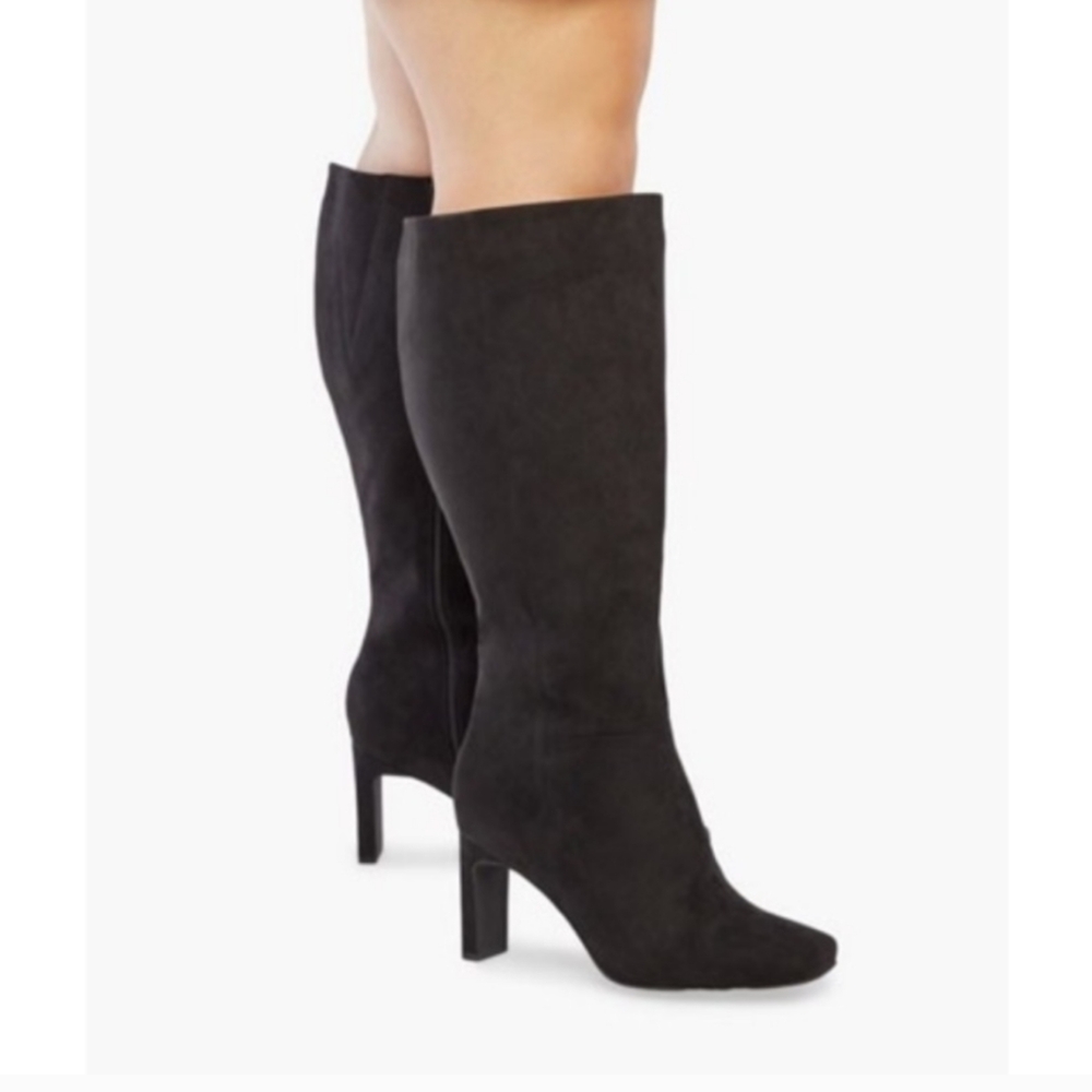 NWOB JustFab Evelyn Heeled Boot (Size 9.5)  Mid-Calf Faux Suede Boot